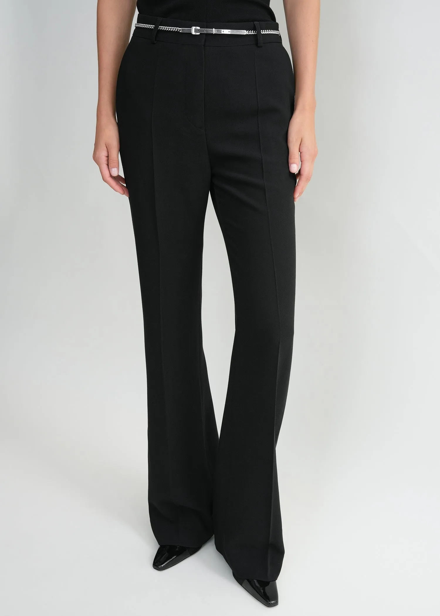 Flared evening trousers black