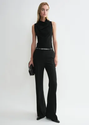 Flared evening trousers black