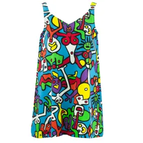 Floaty Asymmetrical Summer Dress  - Tiffy Blue