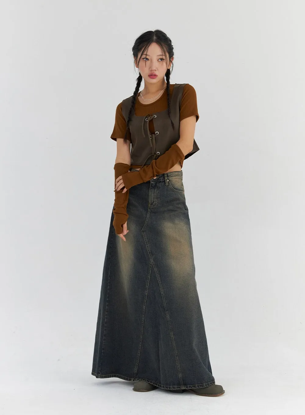 Front Tie Suede Vest CS321