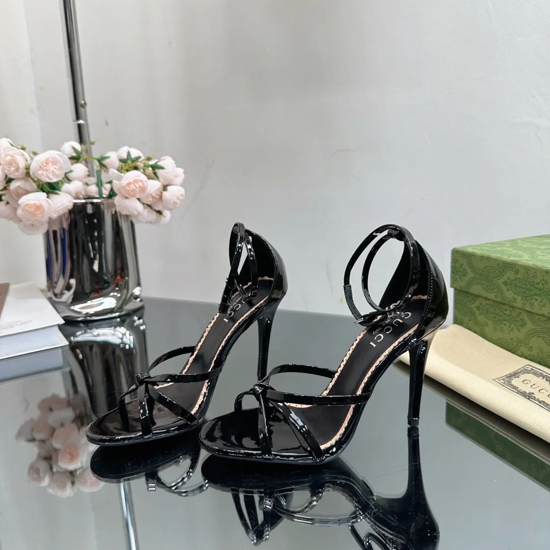 GG 105 STRAPPY SANDAL BLACK LAMBSKIN