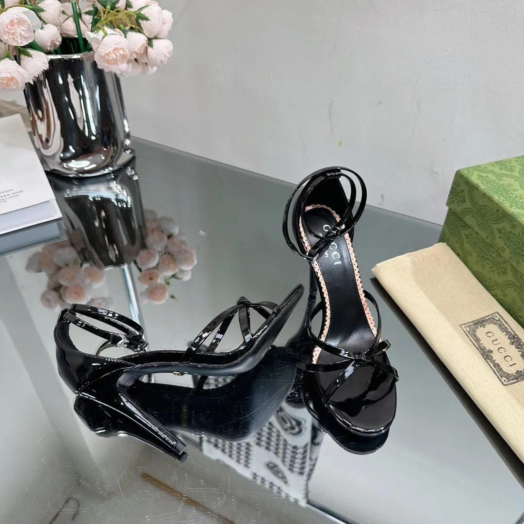 GG 105 STRAPPY SANDAL BLACK LAMBSKIN