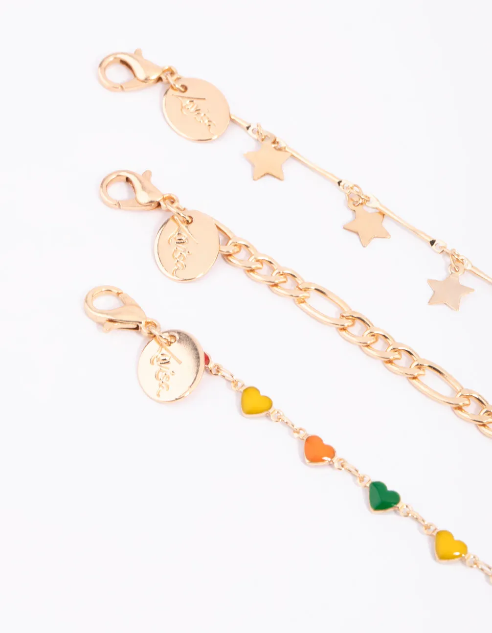 Gold Heart & Star Anklet Pack