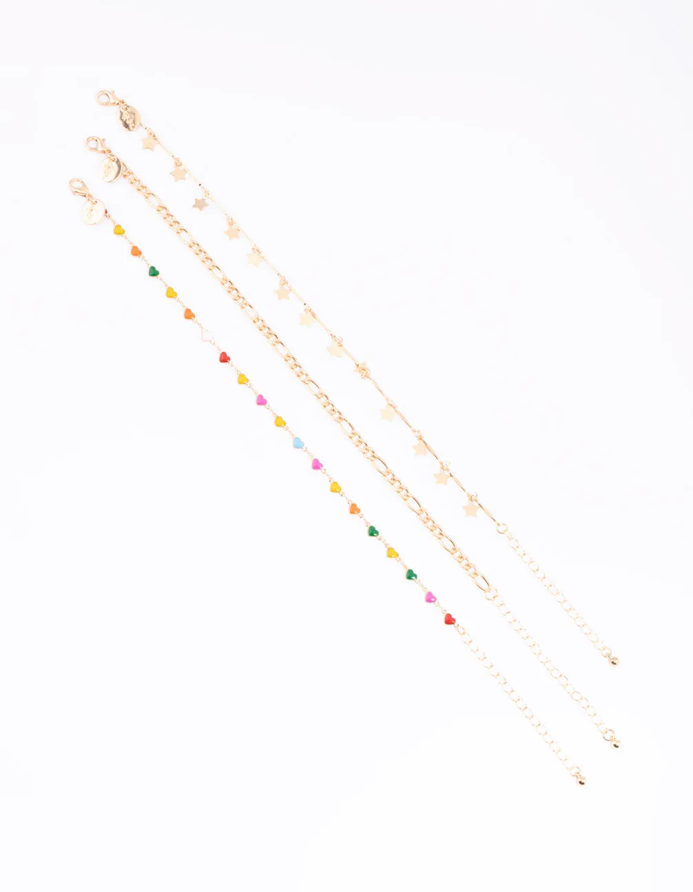 Gold Heart & Star Anklet Pack