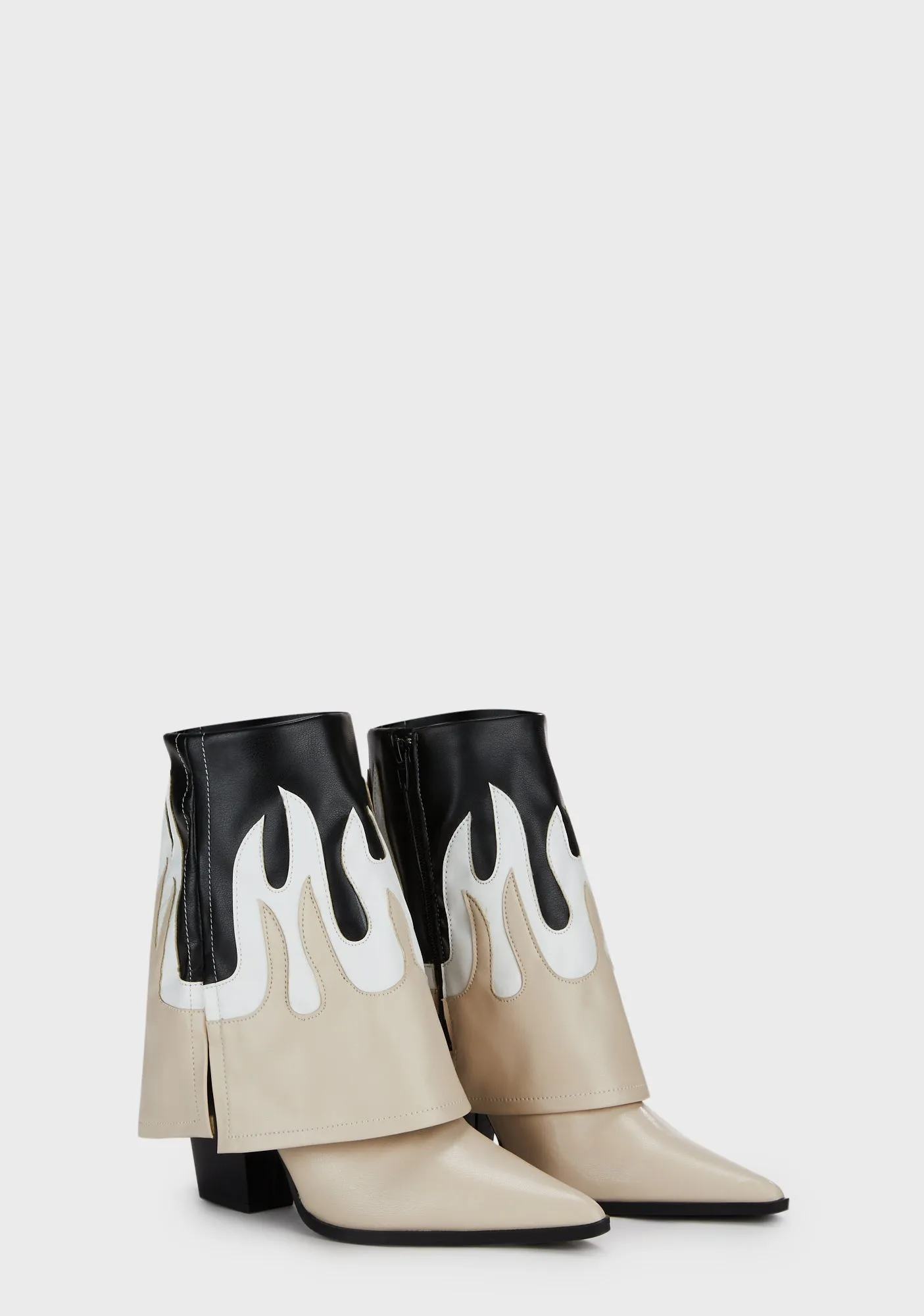 Jackson Flame Fold Over Pointed Toe Ankle Boots