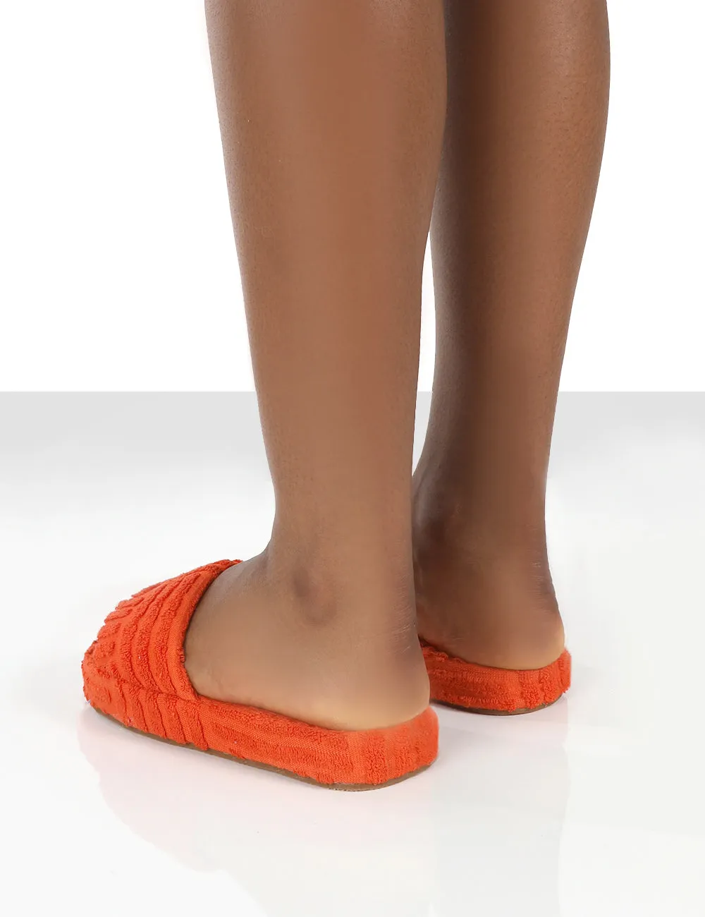 Juicy Orange Terry Towelling Slider Slippers