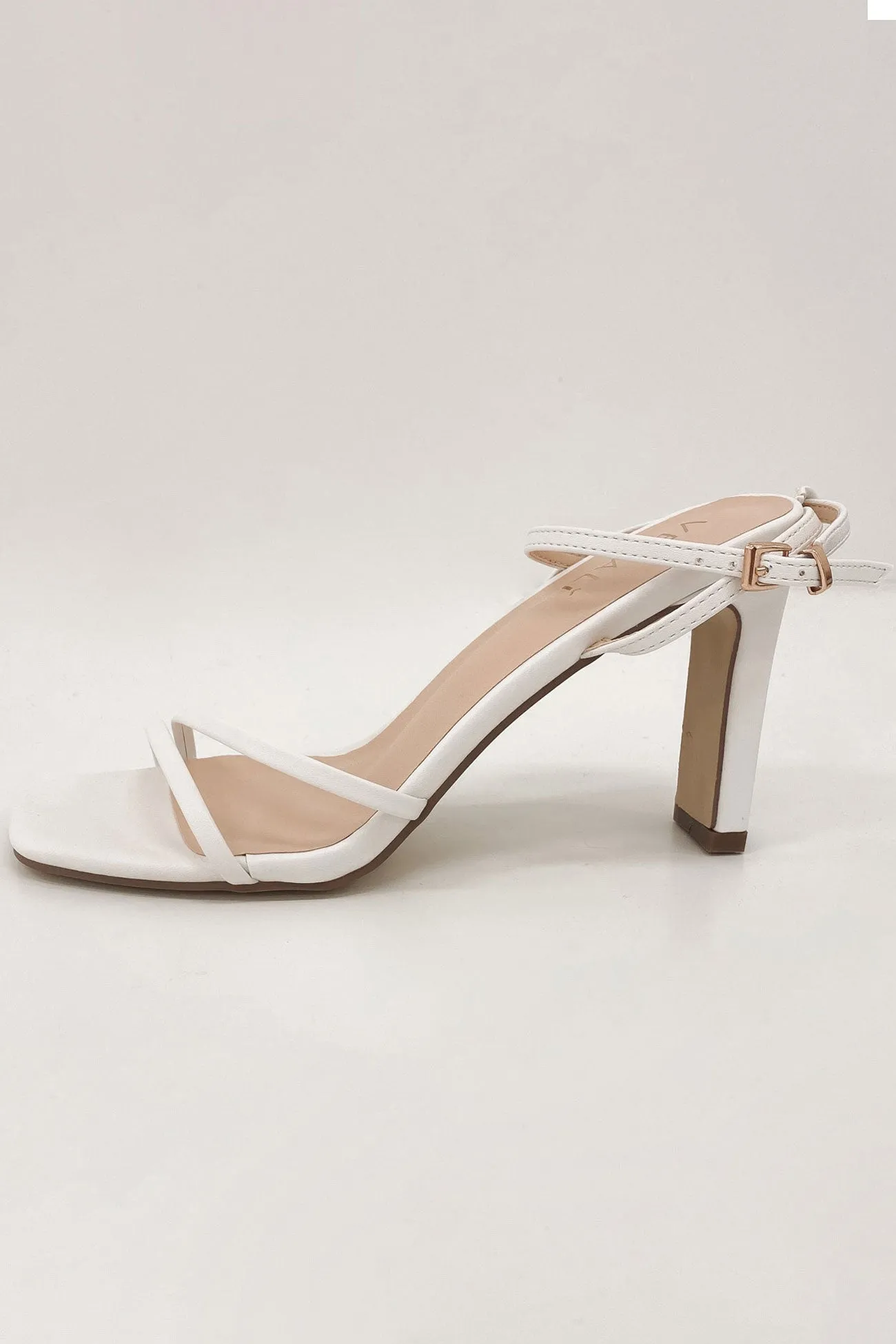 Kimmy Slim Strappy Heel White Smooth