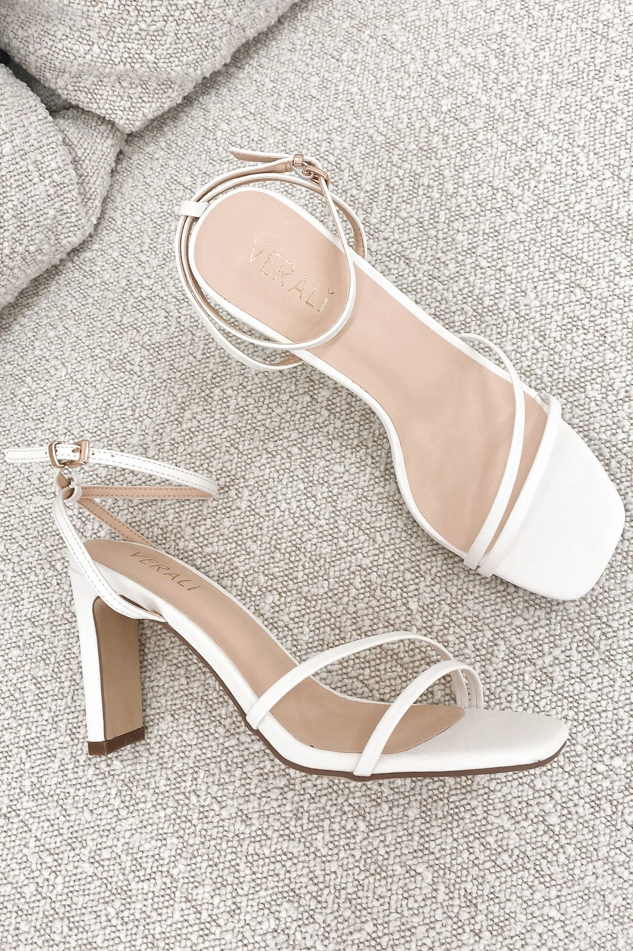 Kimmy Slim Strappy Heel White Smooth