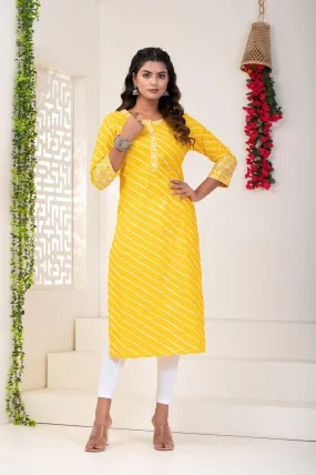 Lahriya Yellow Kurtis