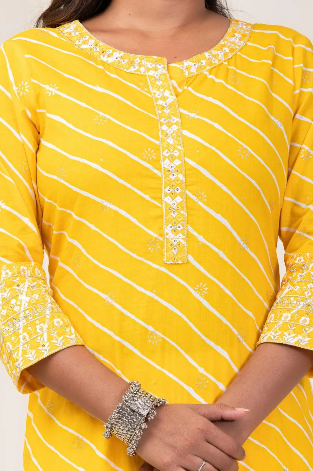 Lahriya Yellow Kurtis