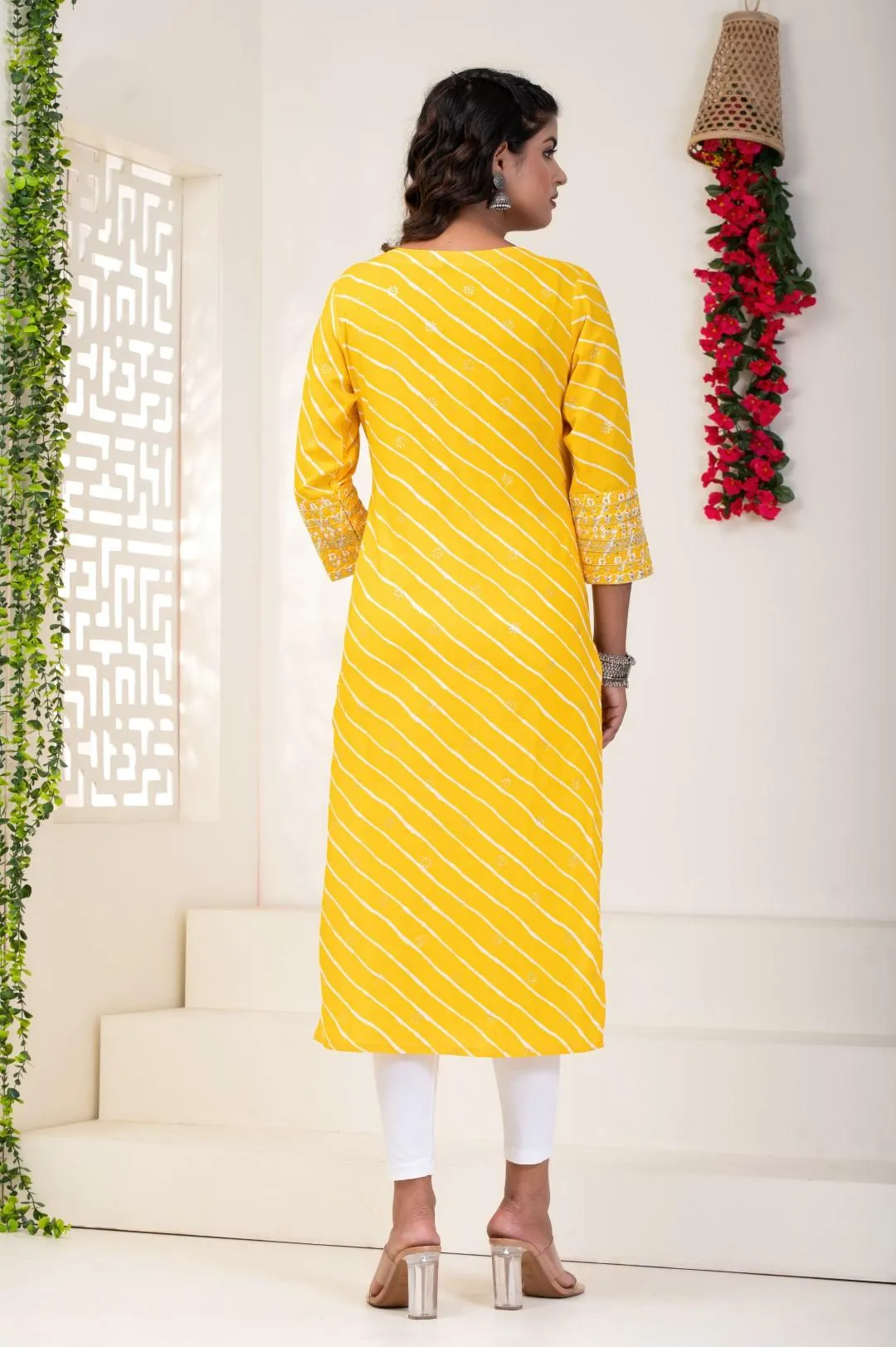 Lahriya Yellow Kurtis