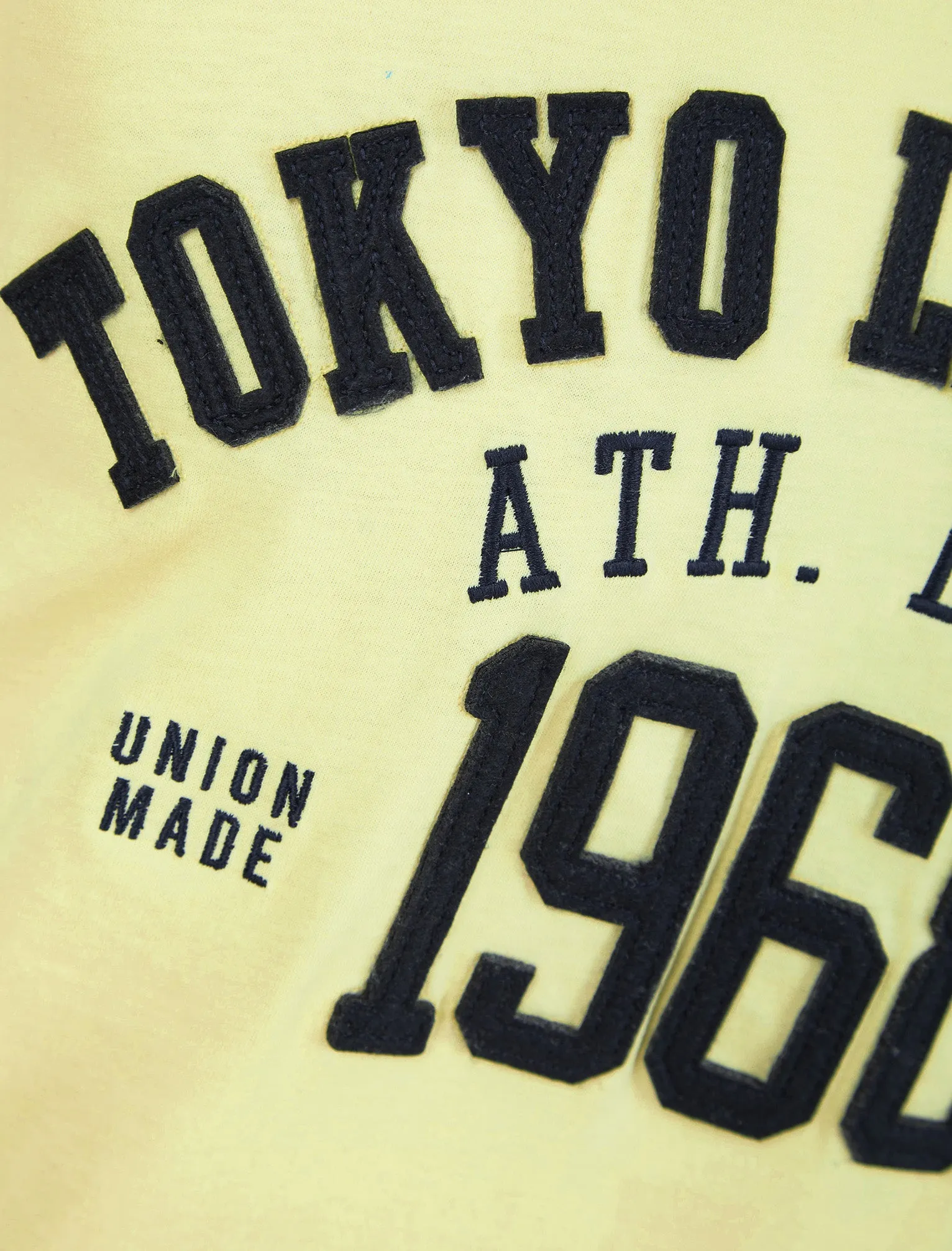 Larkers Motif Cotton Jersey T-Shirt in Pastel Yellow - Tokyo Laundry