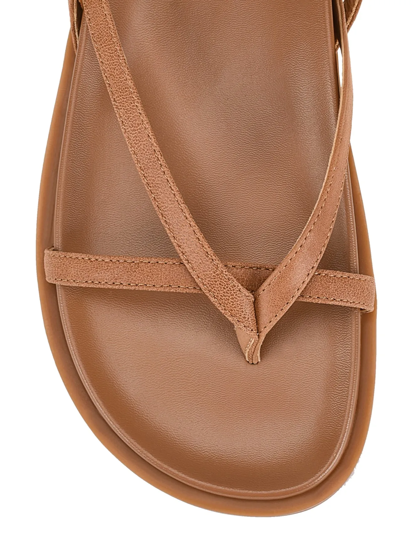 Lawrence Footbed Sandals - Tan Leather