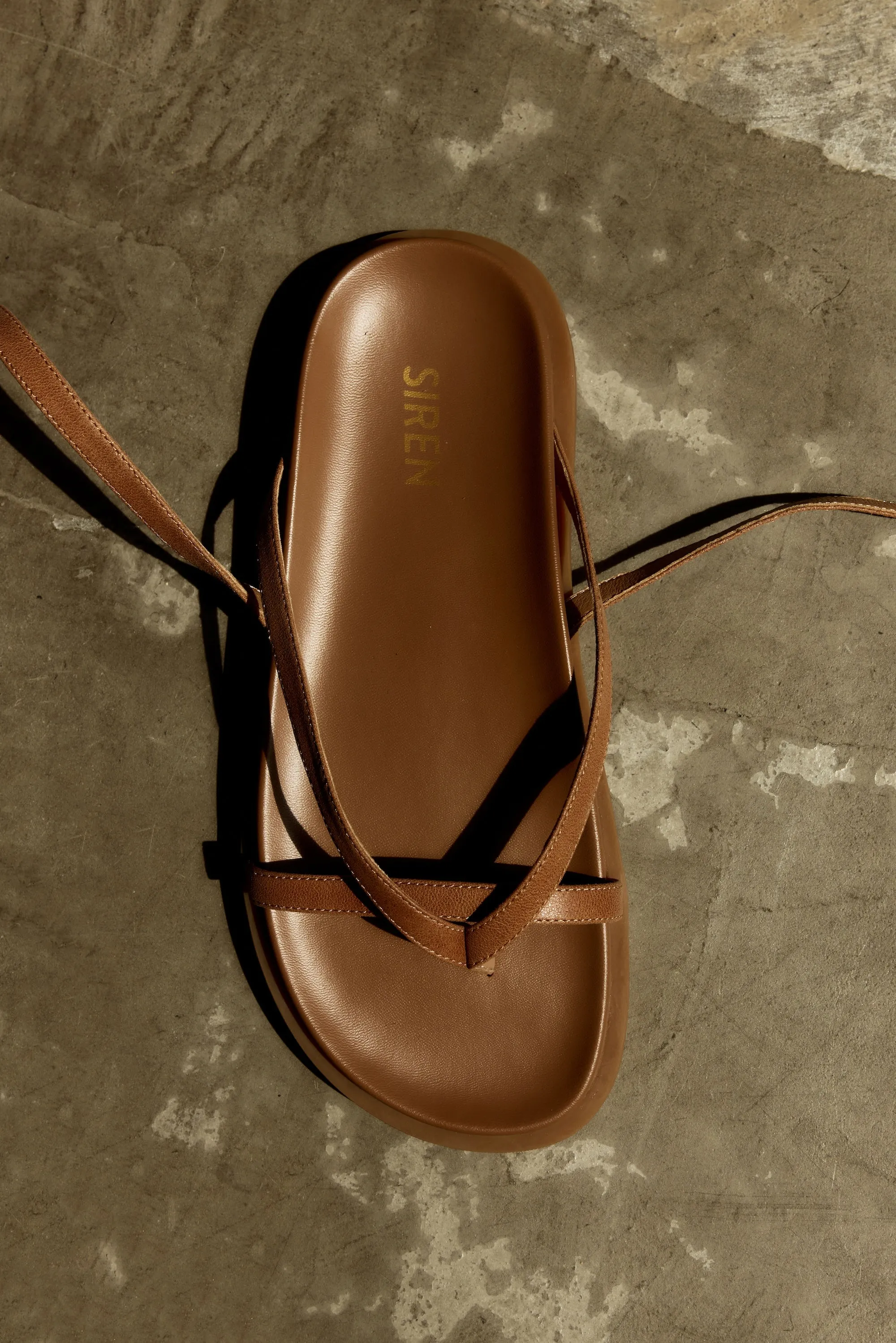 Lawrence Footbed Sandals - Tan Leather