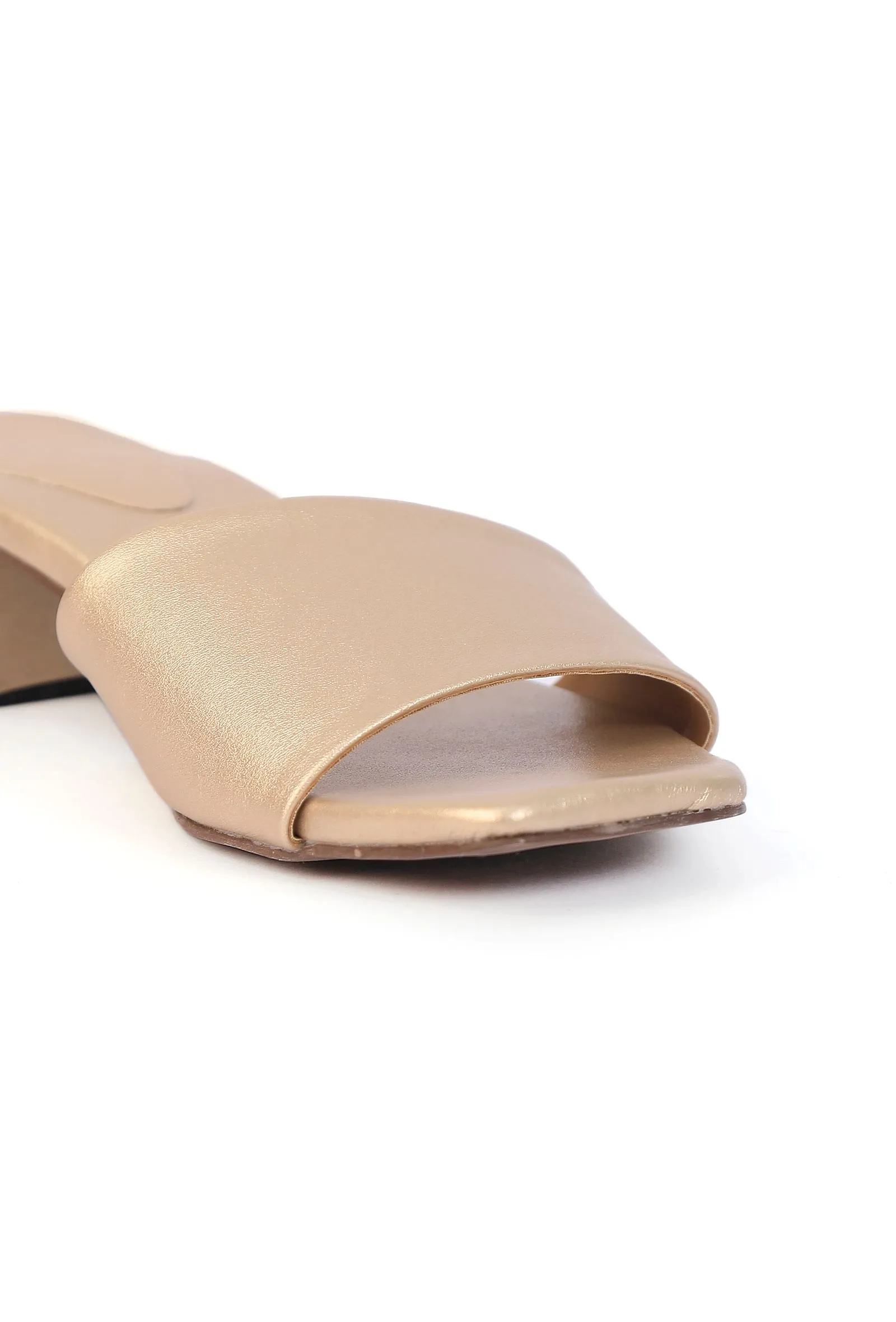 Light Golden Cruelty Free Leather Heels