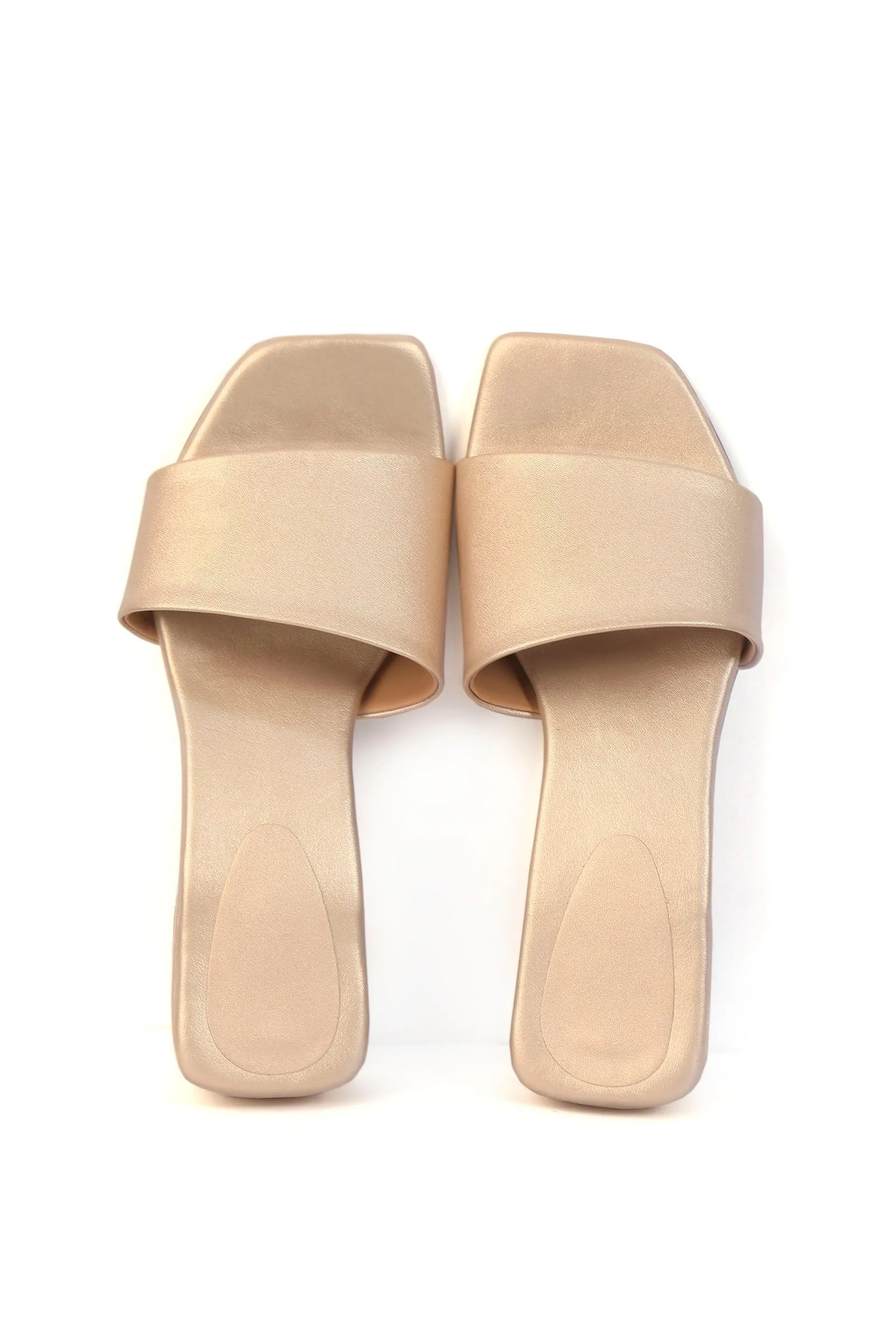 Light Golden Cruelty Free Leather Heels