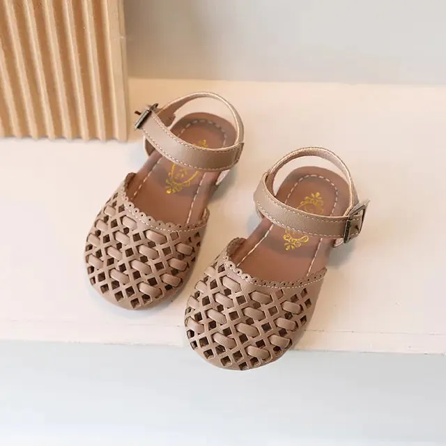 Little Girlt Soft Pu Leather Sliders