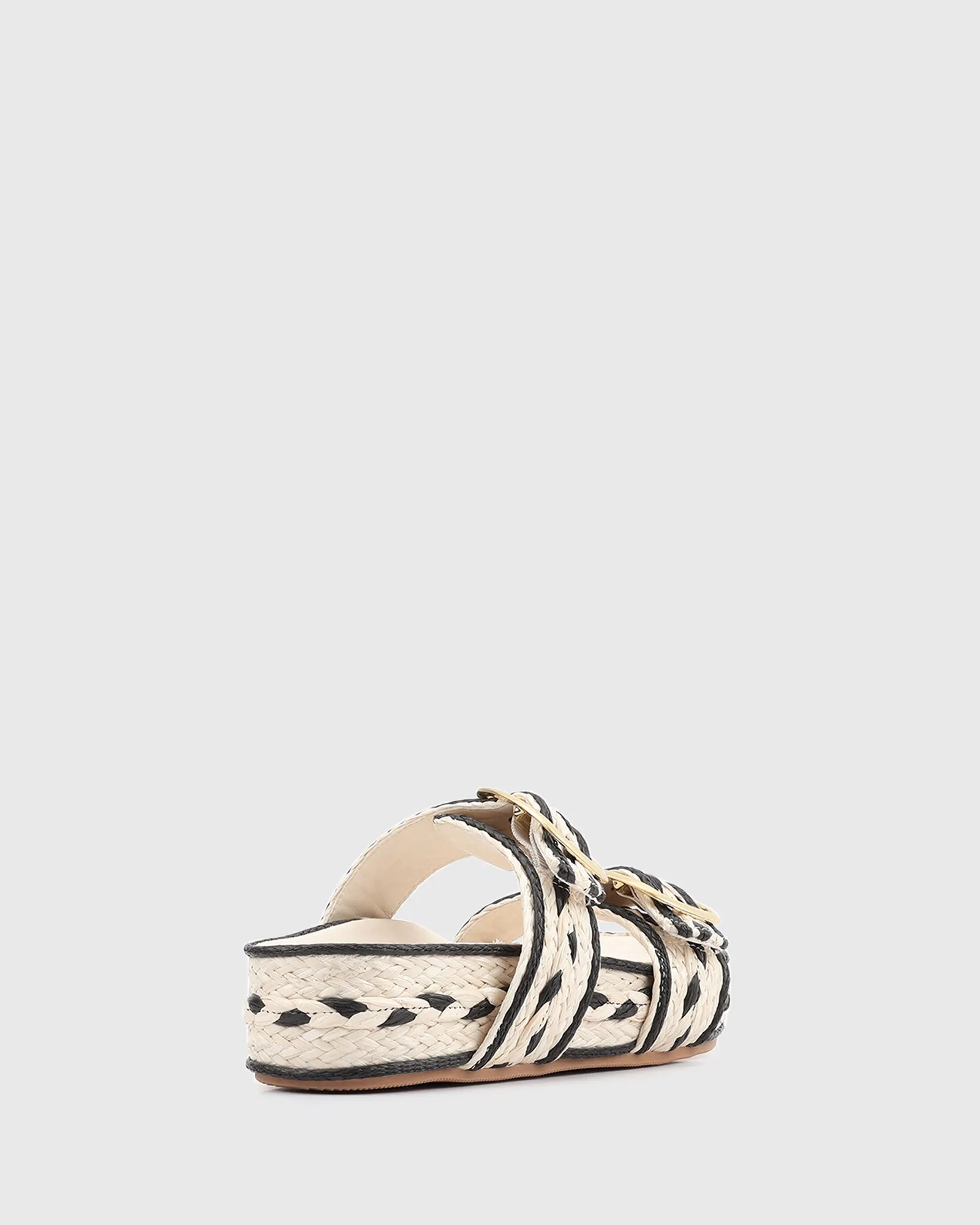 LYRICAL Leather Raffia Platform Slides