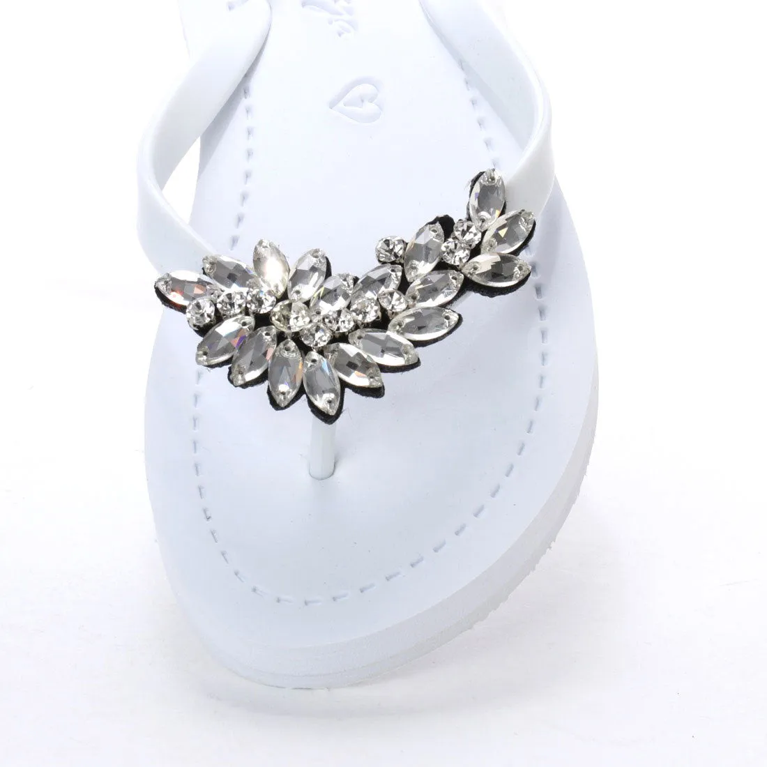 Manhattan Crystal - Rhinestone Embellished Flat Flip Flops Sandal