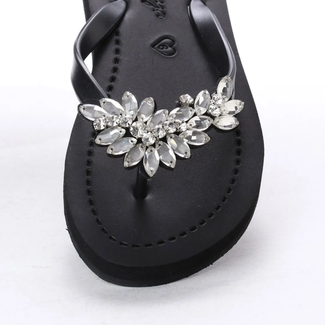 Manhattan Crystal - Rhinestone Embellished Flat Flip Flops Sandal