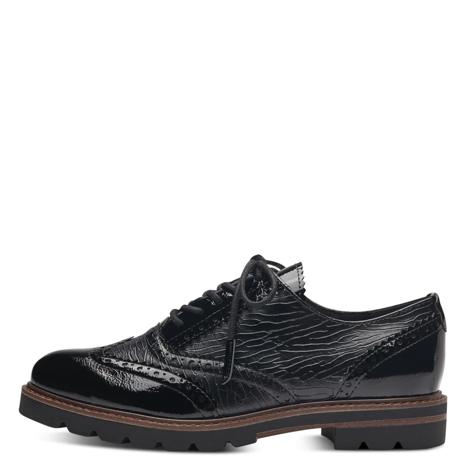 Marco Tozzi Vegan Brogue-Style Loafers with Laces