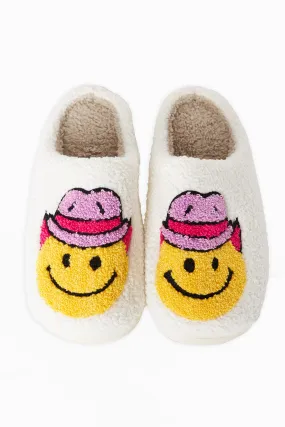 Melody Smiley Face Slippers - Cowboy