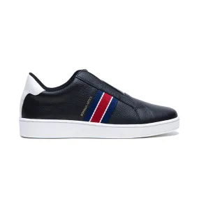 Men's Bishop Black Red Blue Leather Sneakers 01722-901