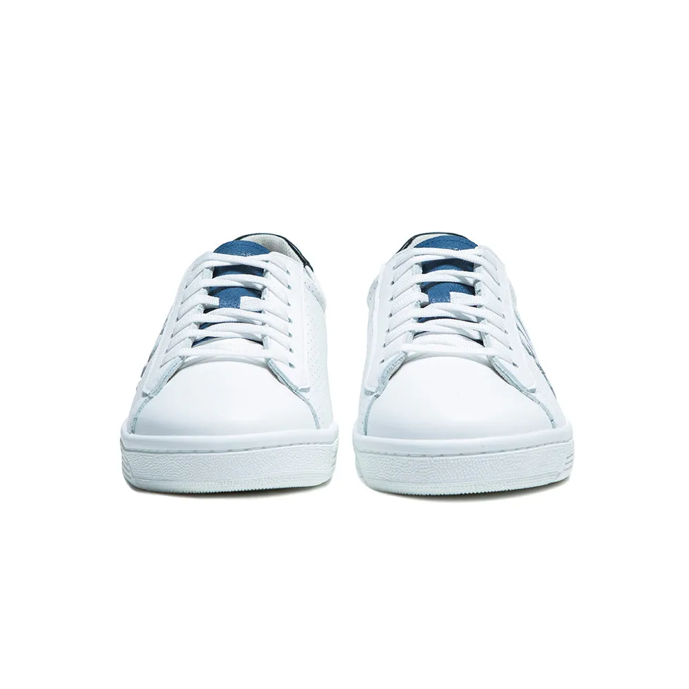 Men's Honor White Blue Black Logo Leather Sneakers 08014-059