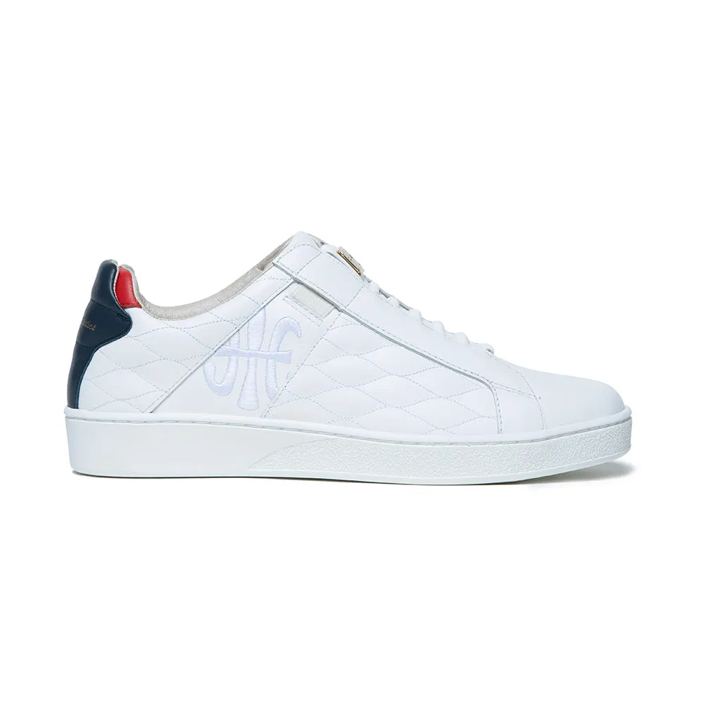 Men's Icon Lux white dark  blue Leather Sneakers 02513-015