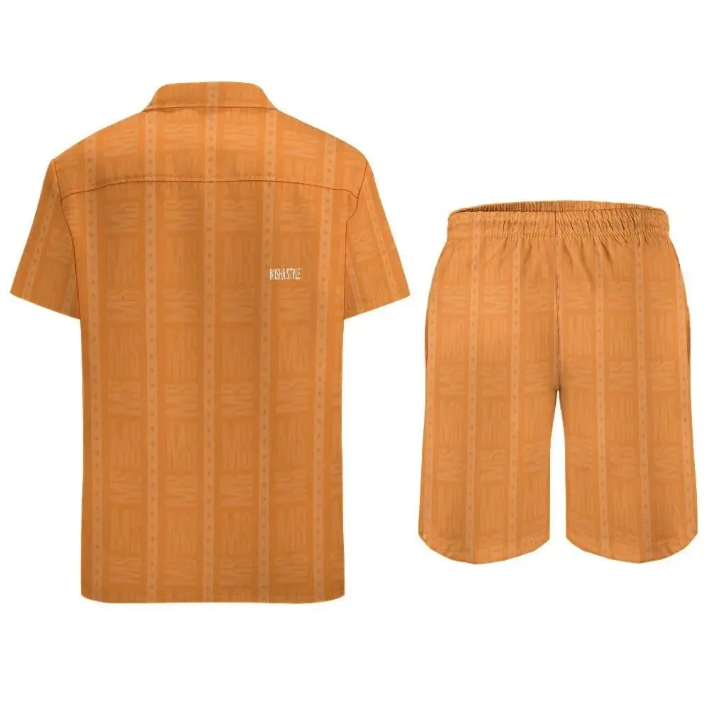 Misha Luxury Men Leisure Beach Suit - Orange