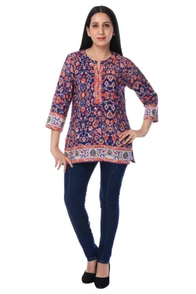 Multi Colored Printed Modal Silk Tunic