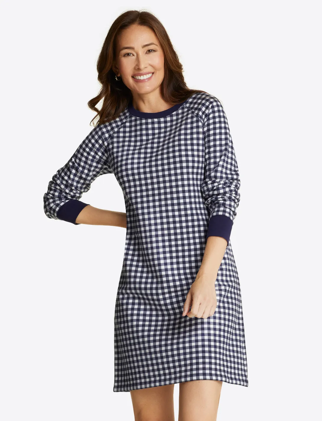 Natalie Sweatshirt Dress in Gingham