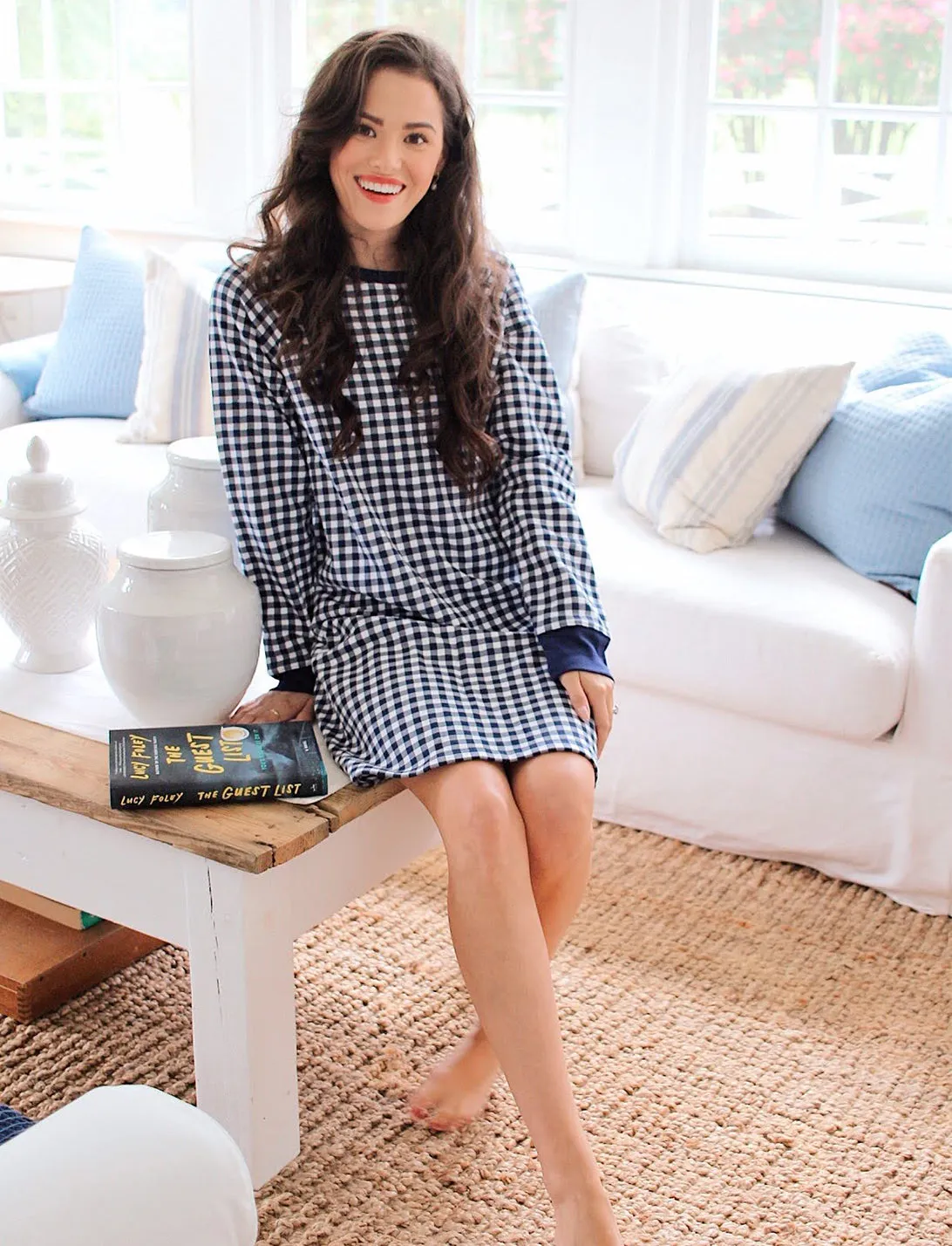 Natalie Sweatshirt Dress in Gingham