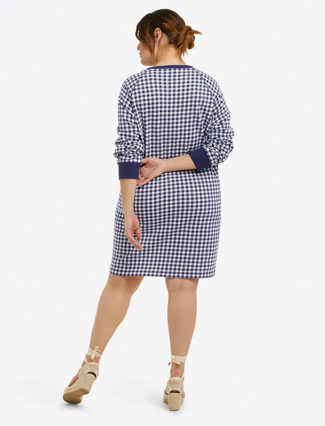 Natalie Sweatshirt Dress in Gingham