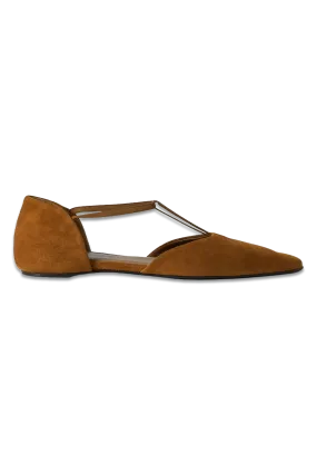   NET SUSTAIN T-Strap Suede Point-Toe Flats