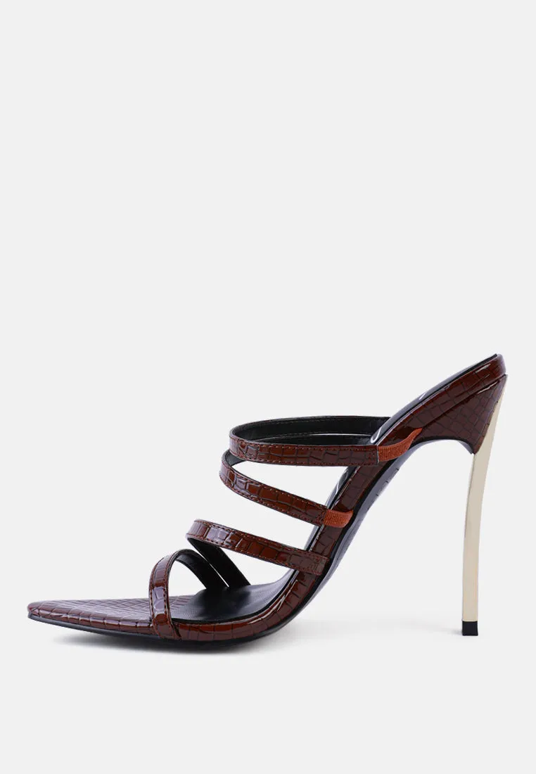 New Affair Croc Strappy High Heel Sandals