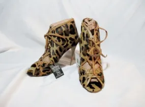 NEW ALAIA PARIS LEOPARD IMPRIME High Heel Bootie Shoe 36.5 6 NWT Womens