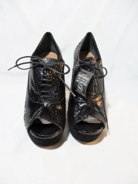 NEW ALAIA PARIS PYTHON PLATFORM Sandal Shoe 36.5 6 BLACK NWT Womens