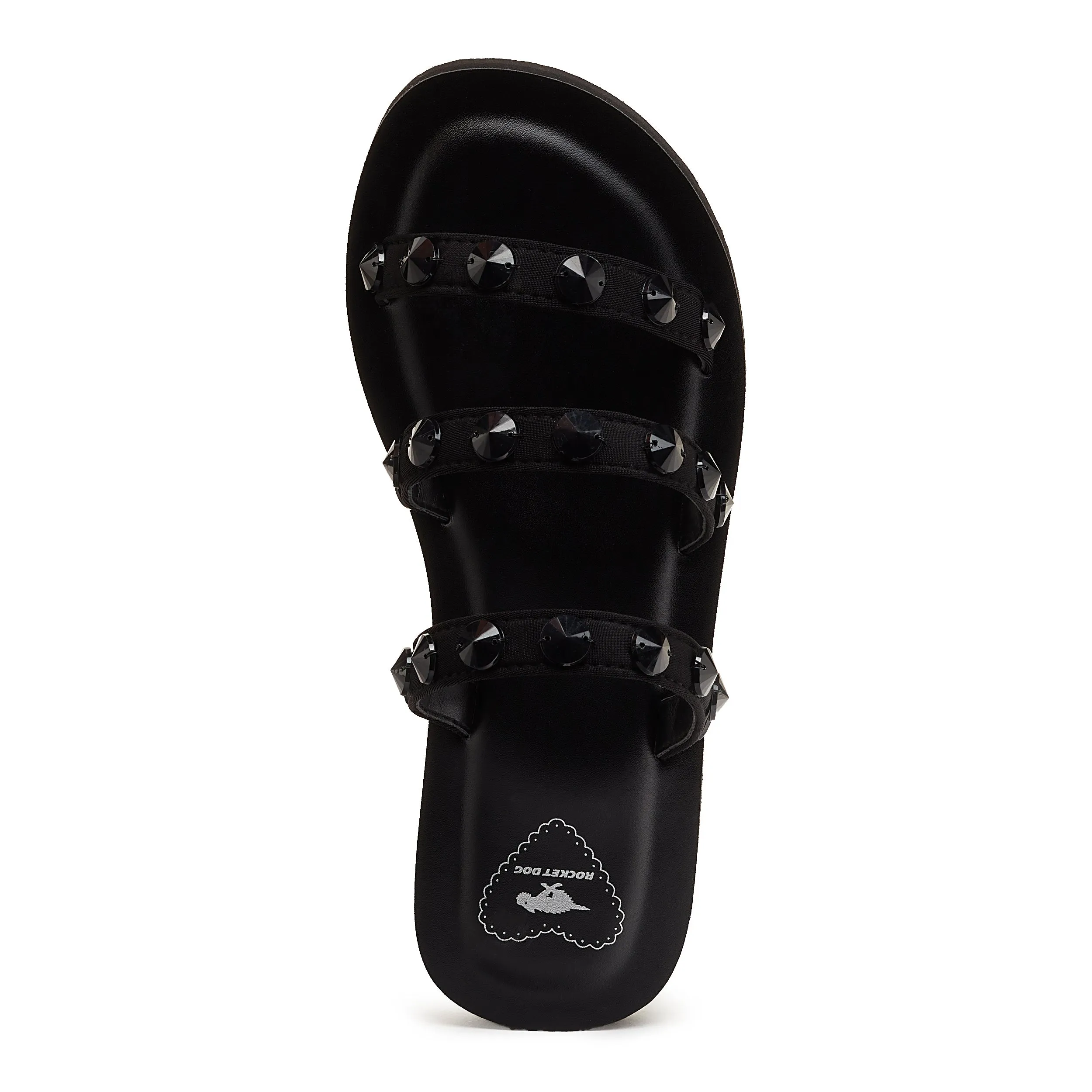 Noelle Black Jeweled Sandals