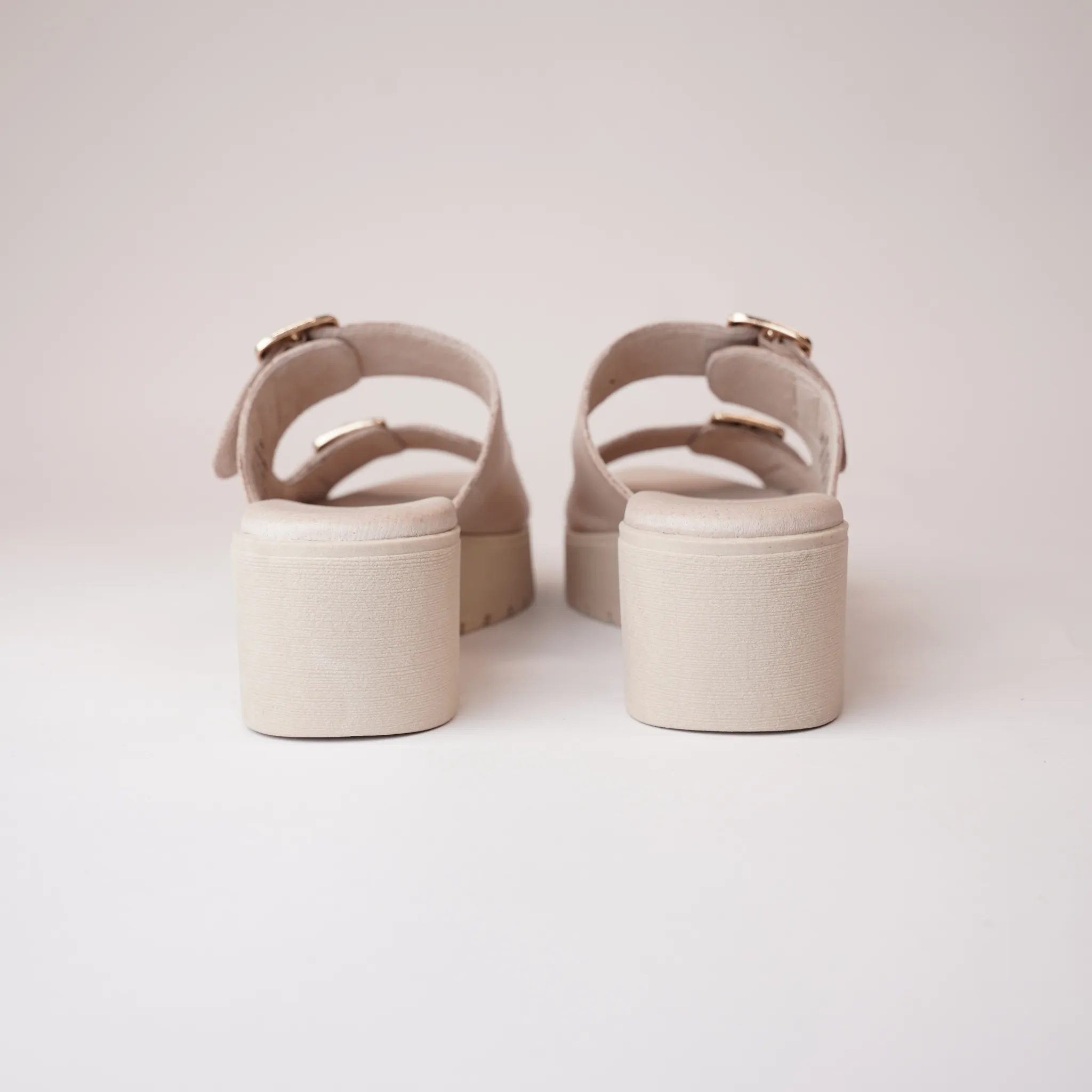 Oaxel Cafe/ Nude Sole Leather Slides