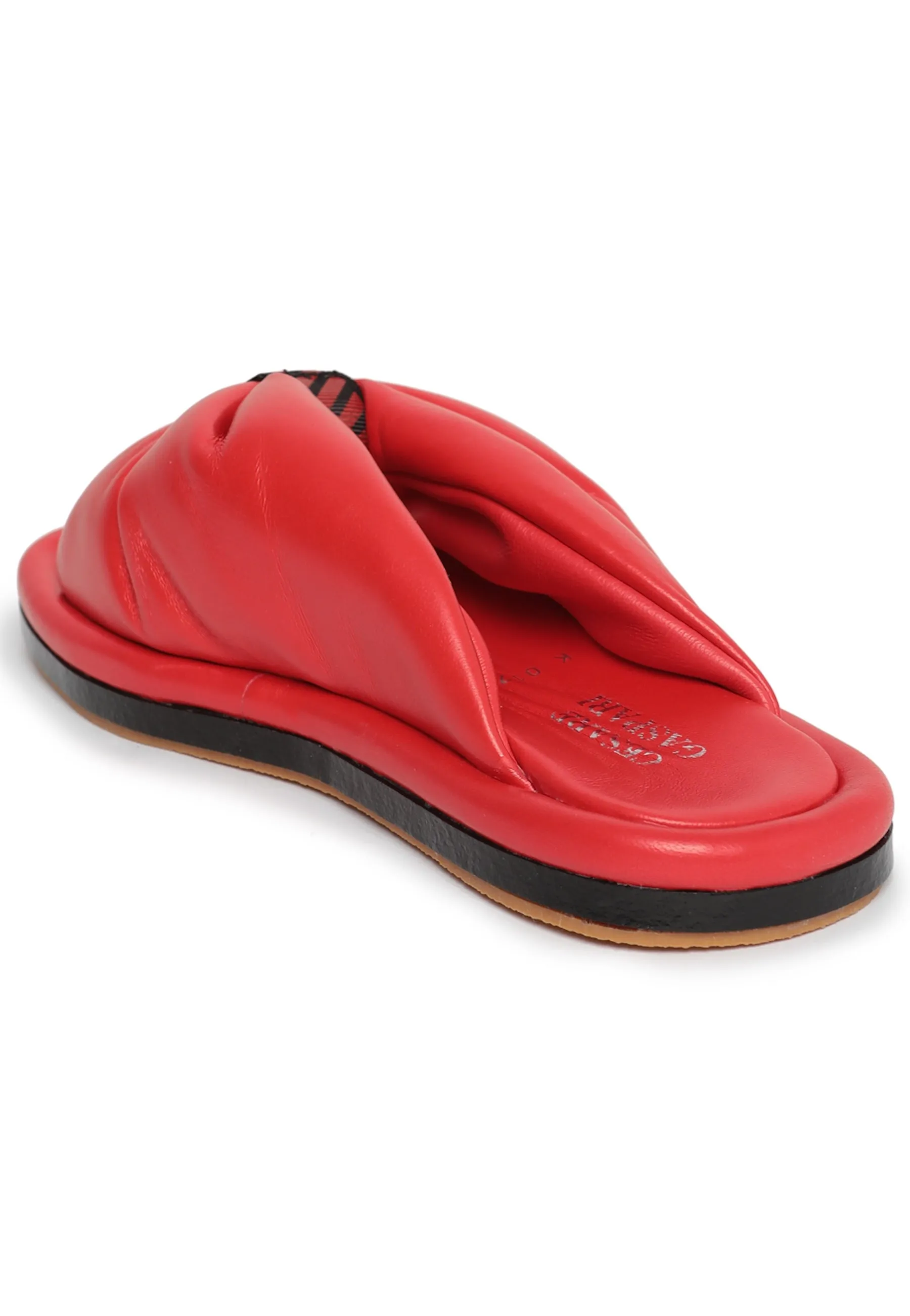 Open Toe Flat Sole Sandals - Red