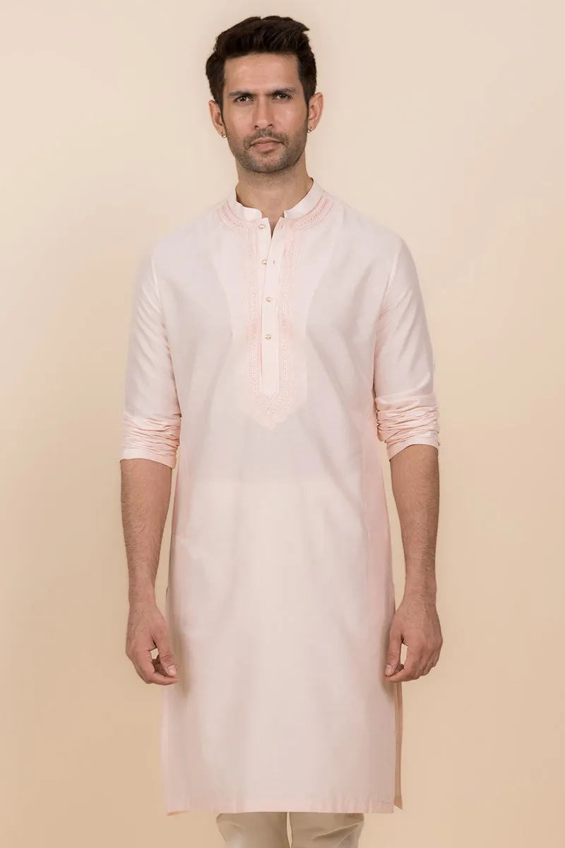 Pink Tonal Embroidered Kurta Set