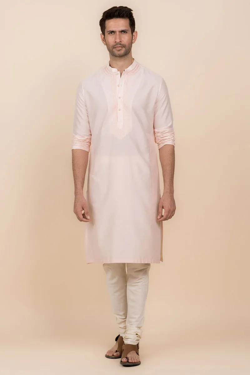 Pink Tonal Embroidered Kurta Set