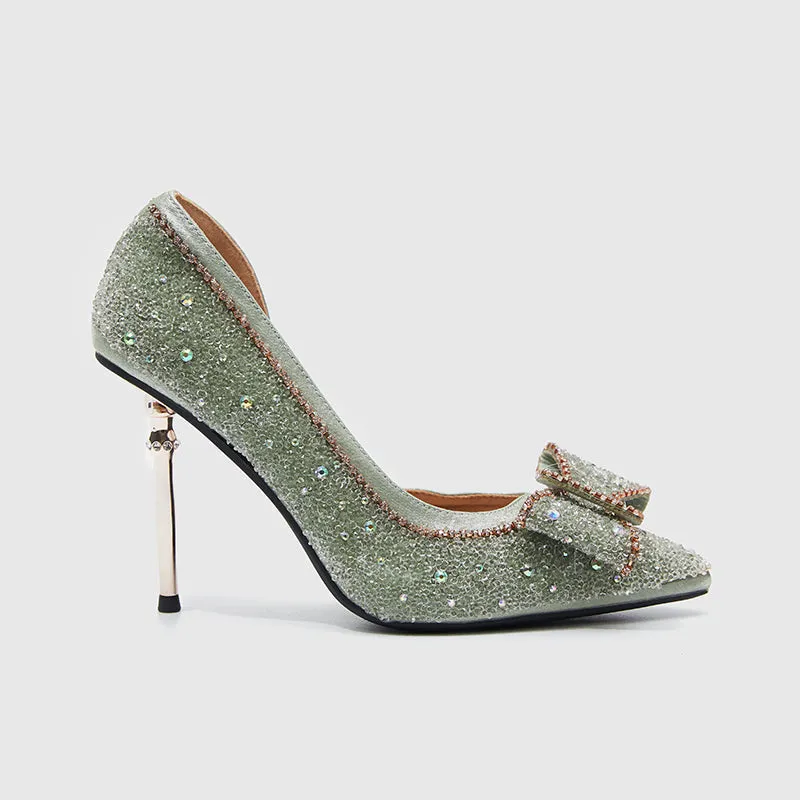 Pointed Evening Pumps High Green