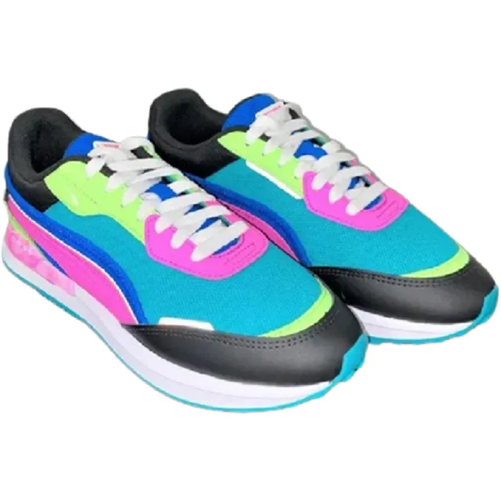 Puma Women's CIty Rider Marble Shoes - Viridian Green / Puma Black / Luminous Pink