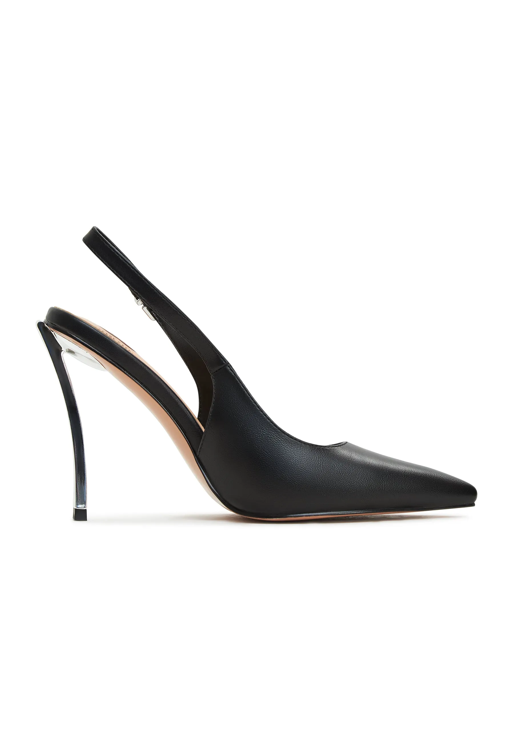 Pumps With Metallic Stilleto Heel - Black