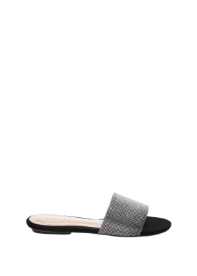 Queren Flat Slide Sandal - Crystal Black