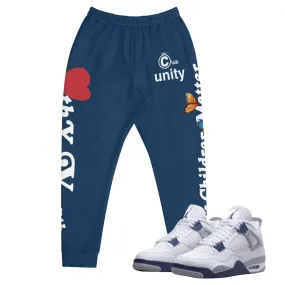 Retro 4 Midnight Navy Cement Unity Joggers