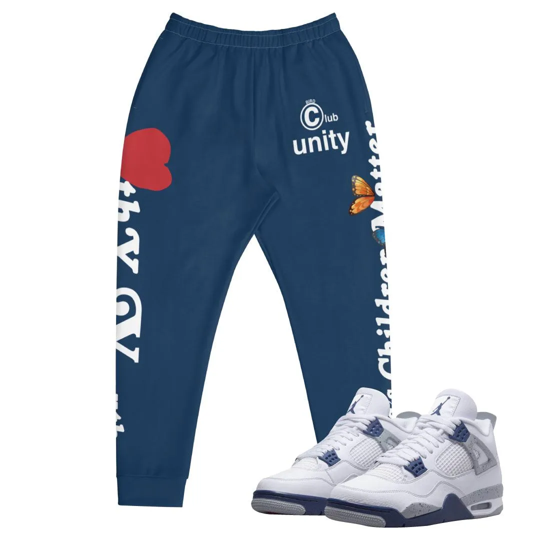 Retro 4 Midnight Navy Cement Unity Joggers