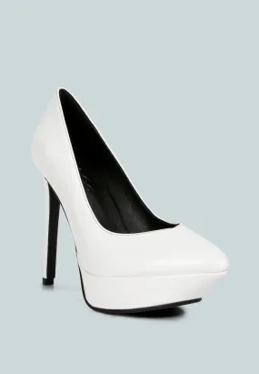 ROTHKO White Platform Stiletto Pumps